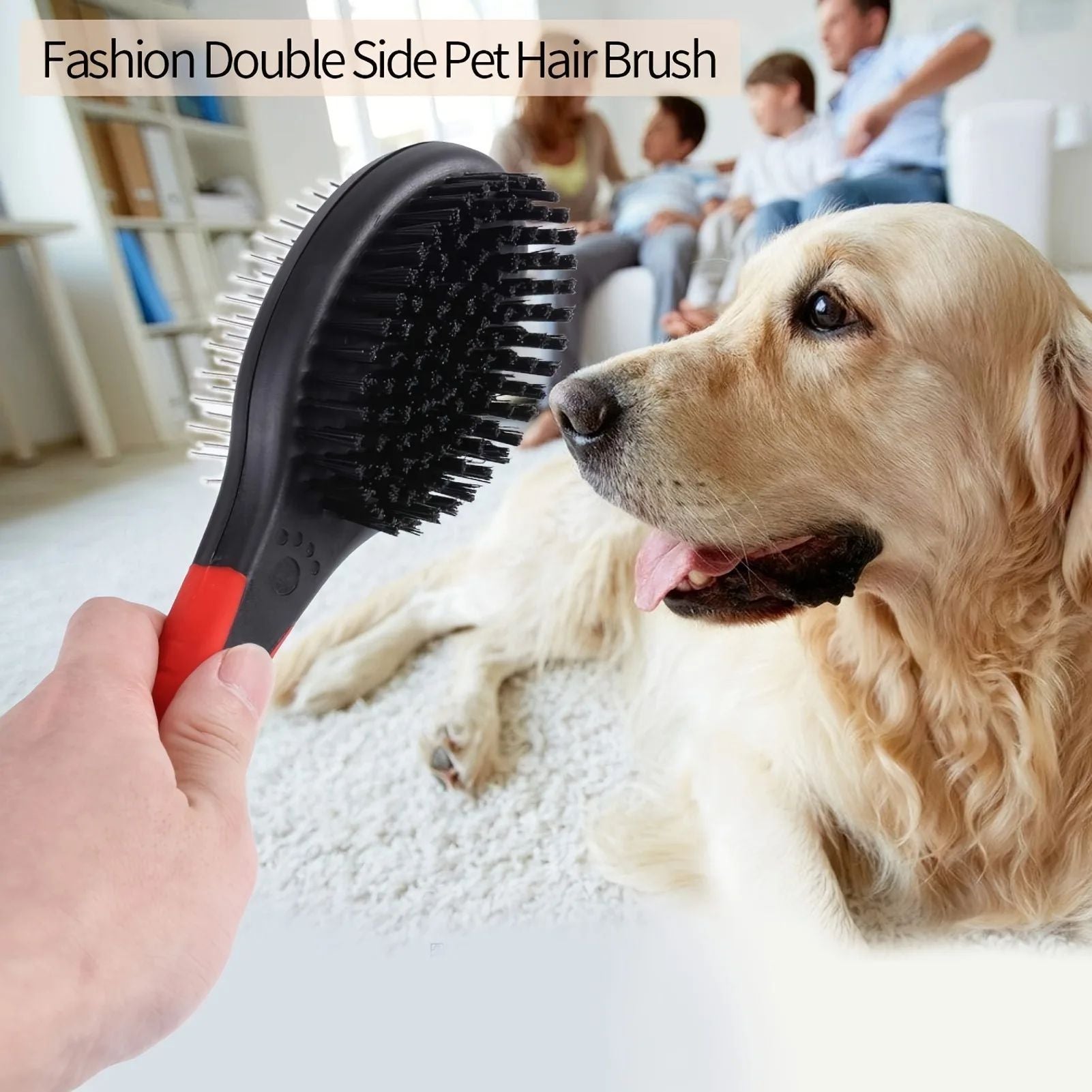 Professional 2-in-1 Grooming Brush for a Shinier, Cleaner Pet