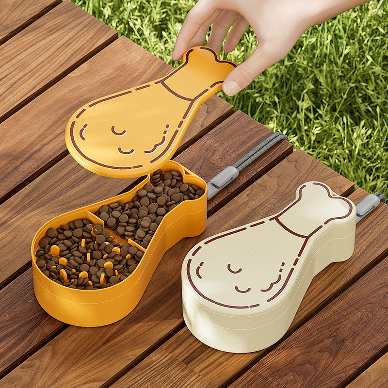 Hydrate & Snack: The Portable Chicken Drumstick Pet Feeder