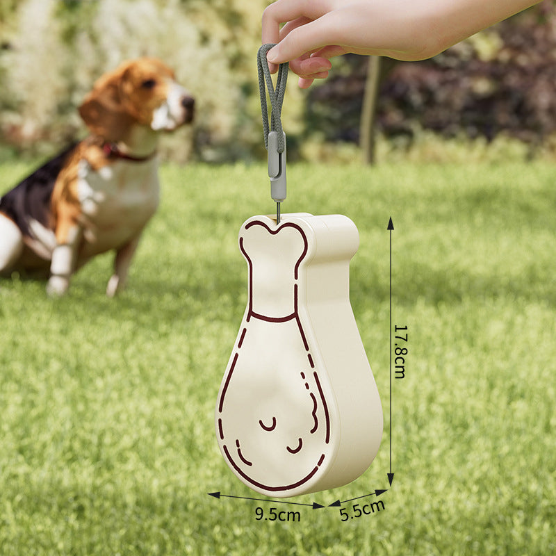 Hydrate & Snack: The Portable Chicken Drumstick Pet Feeder
