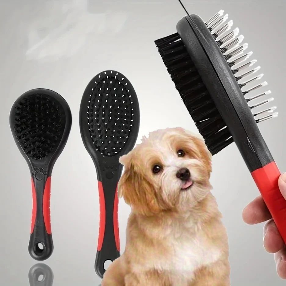 Professional 2-in-1 Grooming Brush for a Shinier, Cleaner Pet