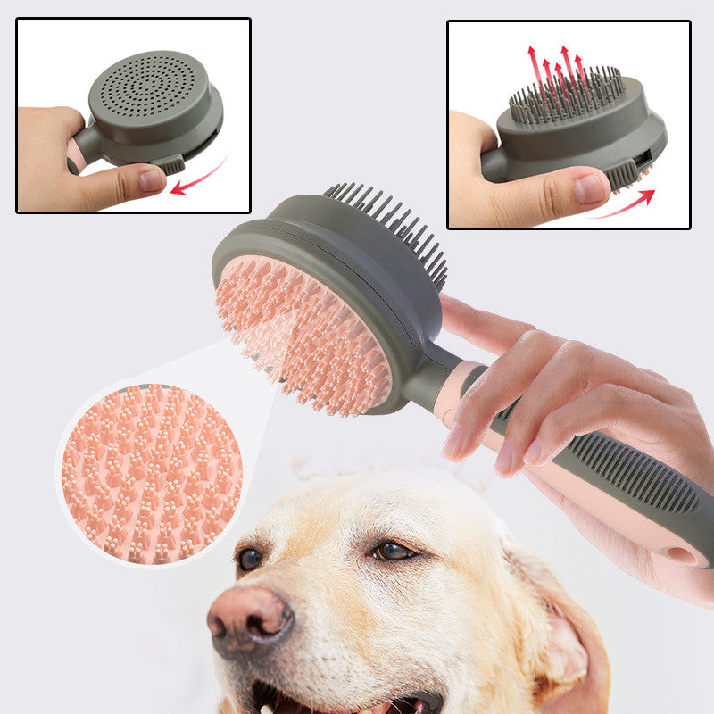 Groom, Massage, & Clean with the 2-in-1 Slicker Brush